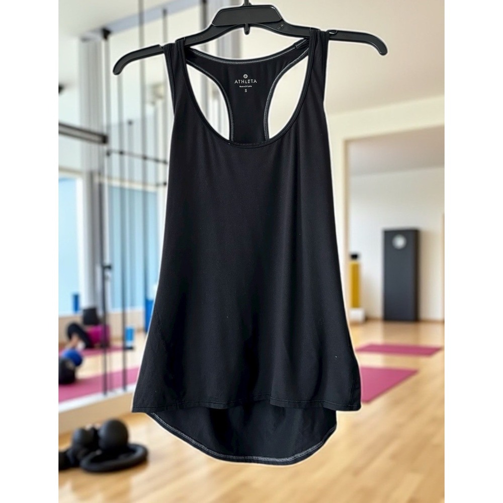 Athleta Women's black razor back work out tank top Size Small Activewear Shirt S